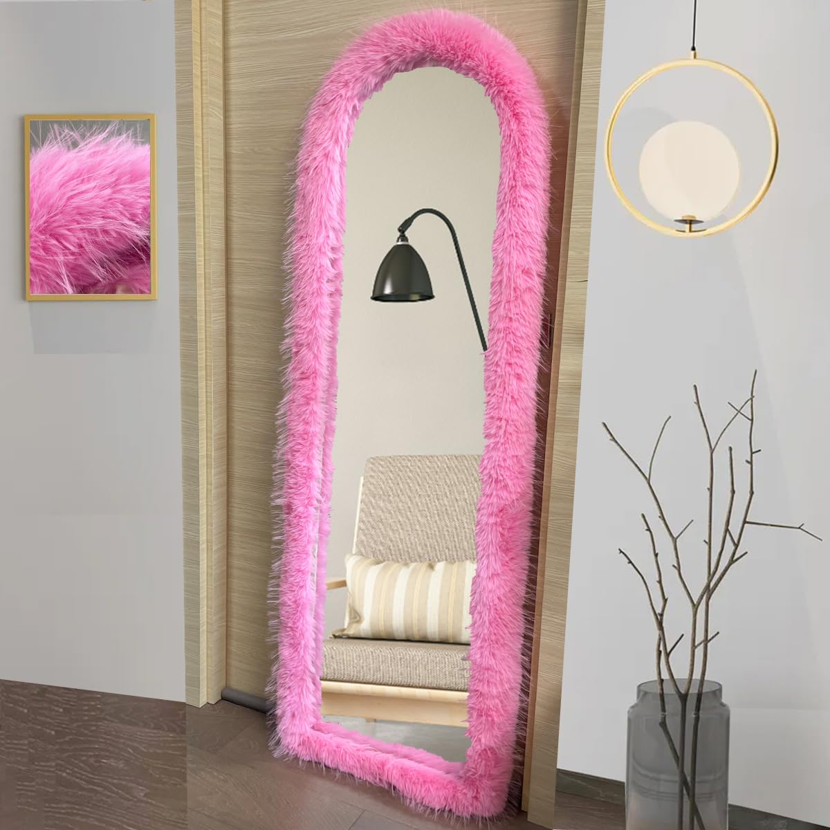 Amazon.com: UYRIE Fluffy Mirror Cover - 59